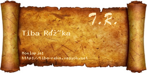 Tiba Réka névjegykártya